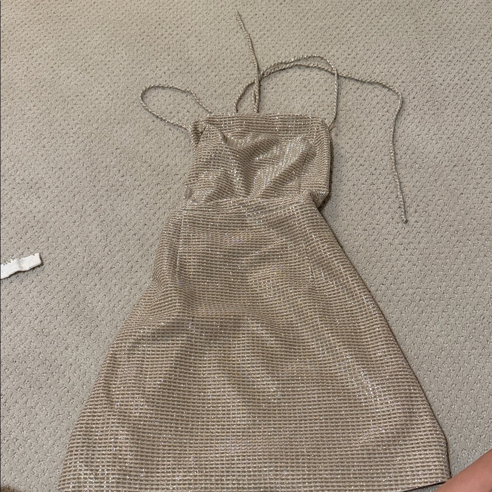 Lulu's Shimmering Gold Mini Dress